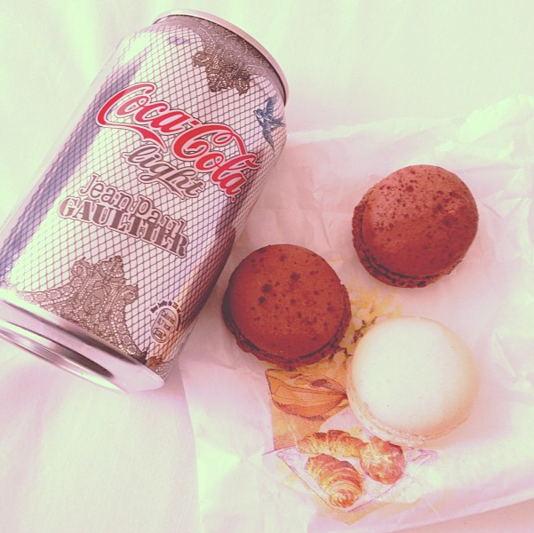 Jean-Paul Gaultier Diet Coke and macarons