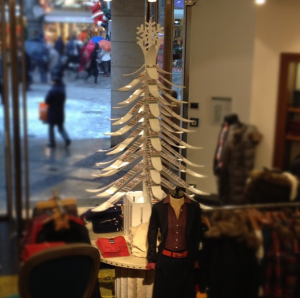 Christmas tree inside the Hilfiger store